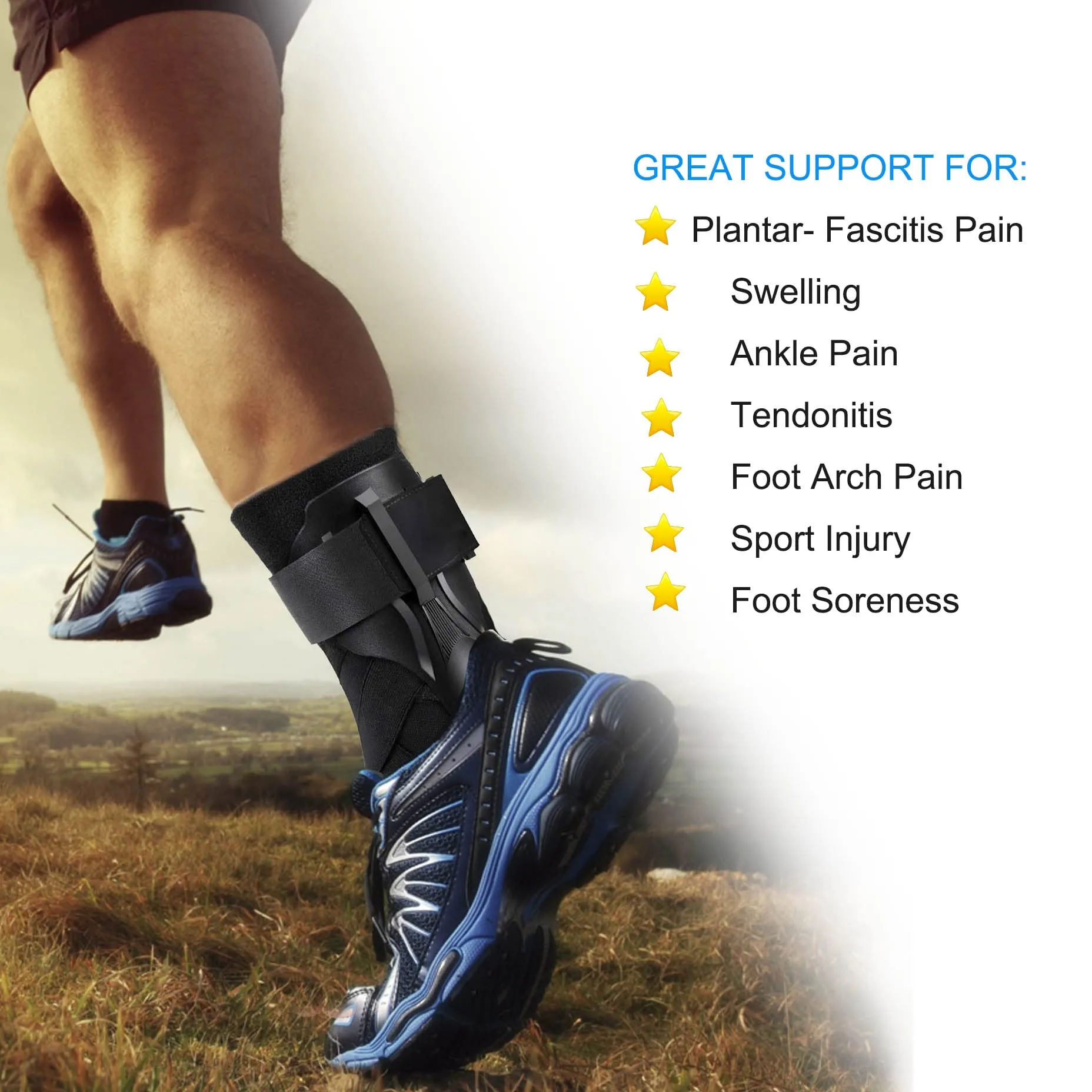 Ankle Brace for Sprained Ankle, Ankle Support Brace with Side Stabilizers for Men & Women , Ankle Splint Stabilizer Volleyball, Basketball, Ankle Supports for Women (Update M) Update Medium