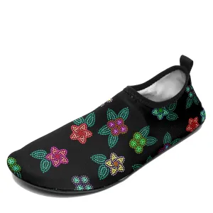 Berry Flowers Black Sockamoccs Kid's Sockamoccs Slip On Shoes