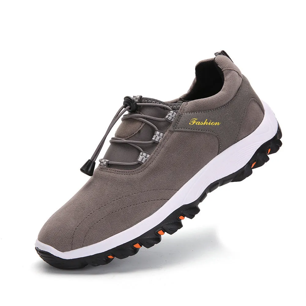 Brown Men Synthetic Suede Non Slip Outdoor Casual Hiking Shoes