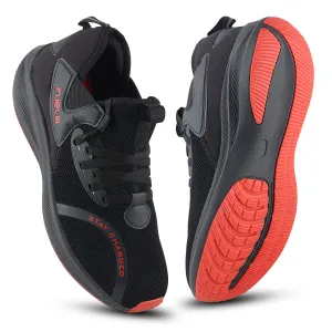 Fuel Wine Sports Shoes For Men (Black-Red)