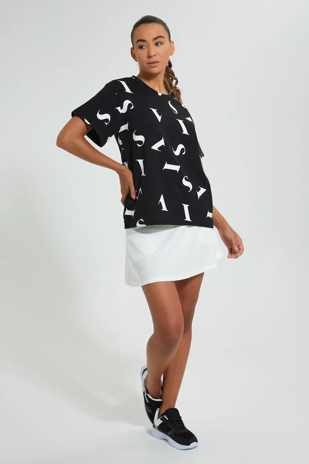 White Active Short Skirt